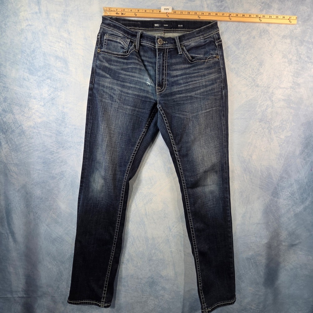 BKE Mason Mens Dark Wash Straight Leg Jeans Blue Denim 32x32